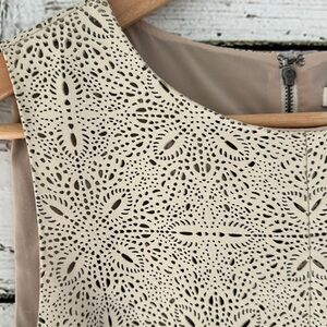 Alice + Olivia NWOT Cream Leather Sleeveless Dress, Size 8